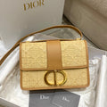GLAMI 30 Montaigne Bag Natural Cannage Raffia, Brown Handbags, Shoulder Bags, Crossbody Bags, 24cm CD M9203UMBE_M925