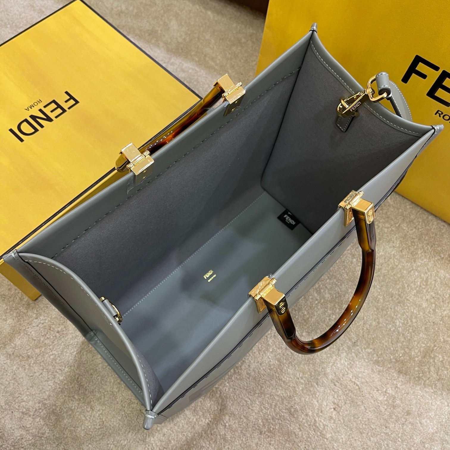 FI Tote Bag Grey For Women, Wonmen’s Bags 13.8in/35cm FF 8BH386AGLAMILF1BZC