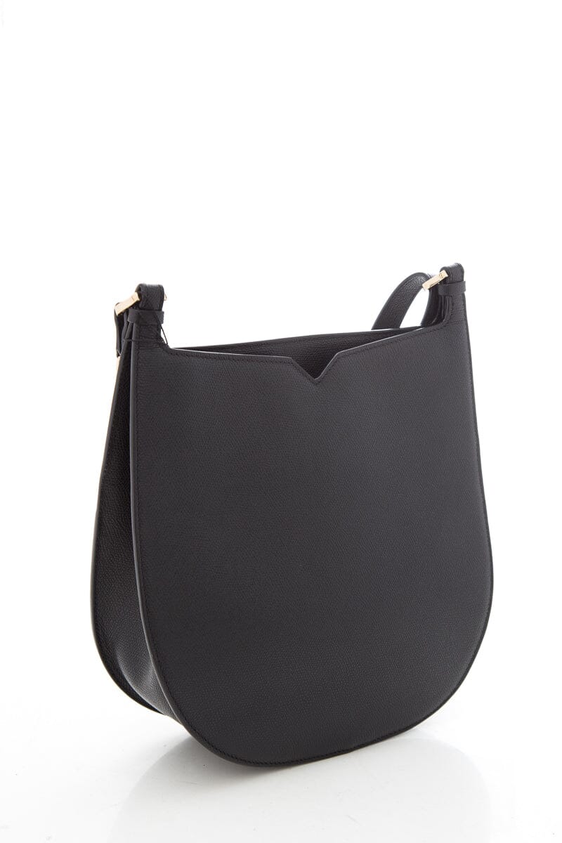 Valextra Black Weekend Medium Hobo Handbag