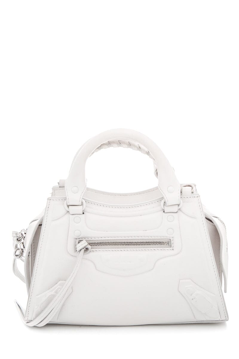 Balenciaga White Leather Neo Classic City Handbag