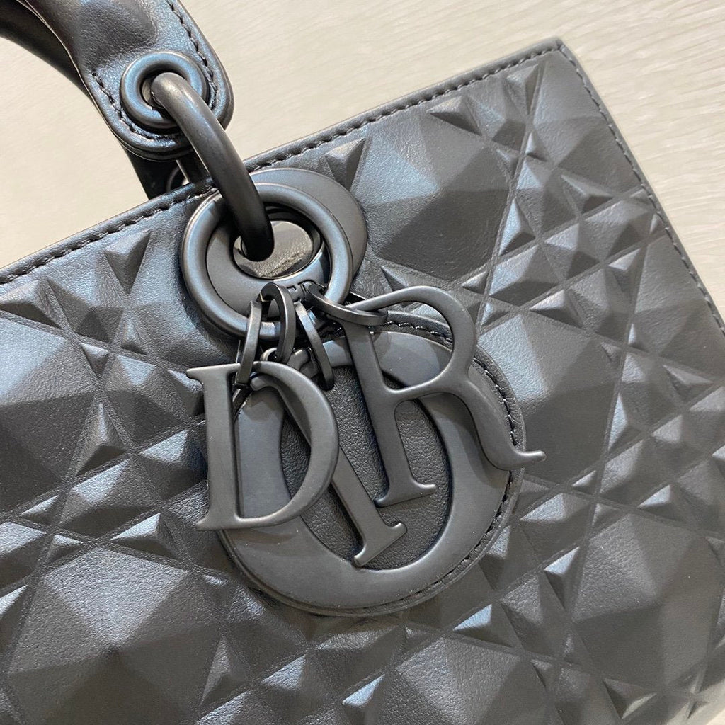 GLAMI Lady D-Joy Bag Black Cannage with Beaded Motif, Brown Handbags, 26cm CD M0540SNEA_M900