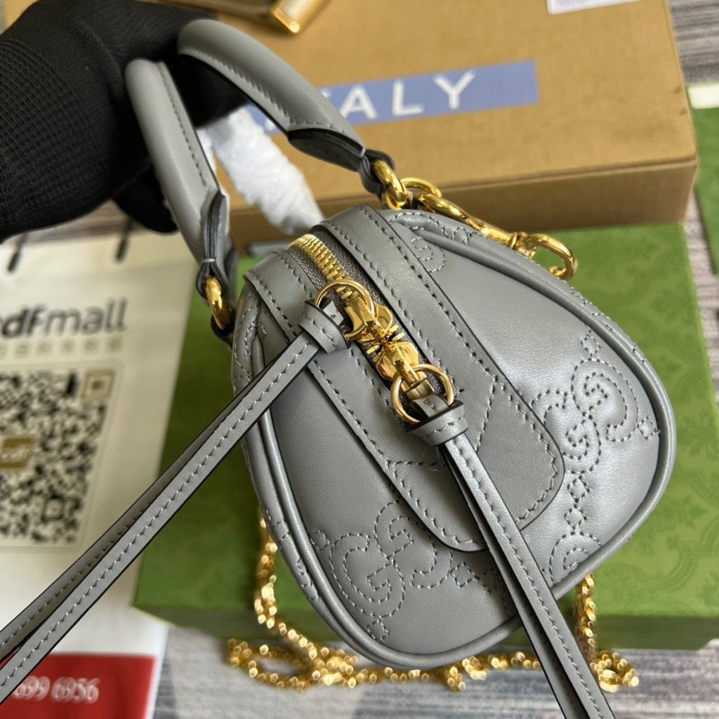 gg Matelasse Top Handle Bag Black For Women, Women’s Bags 7.5in/19cm gg ‎702251 UM8HG 1046