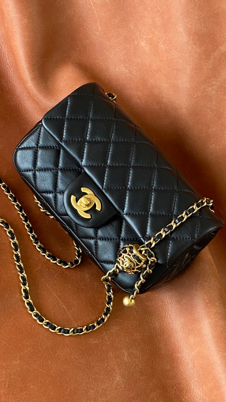 CHLMini Flap Bag Black For Women, Women’s Bags 7.9in/20cm