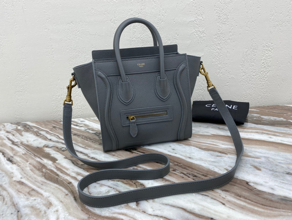 GLAMI Nano LuGucciage Bag In Drummed Grey For Women 8in/20cm 189243AQL.10KL