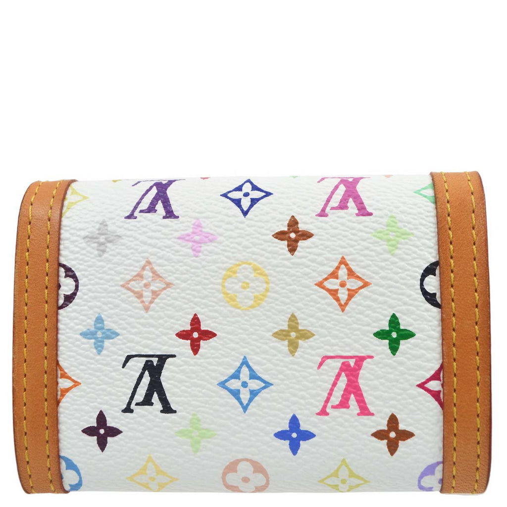 Louis Vuitton 2005 White Multicolor Porte Monnaie Plat Wallet M92657