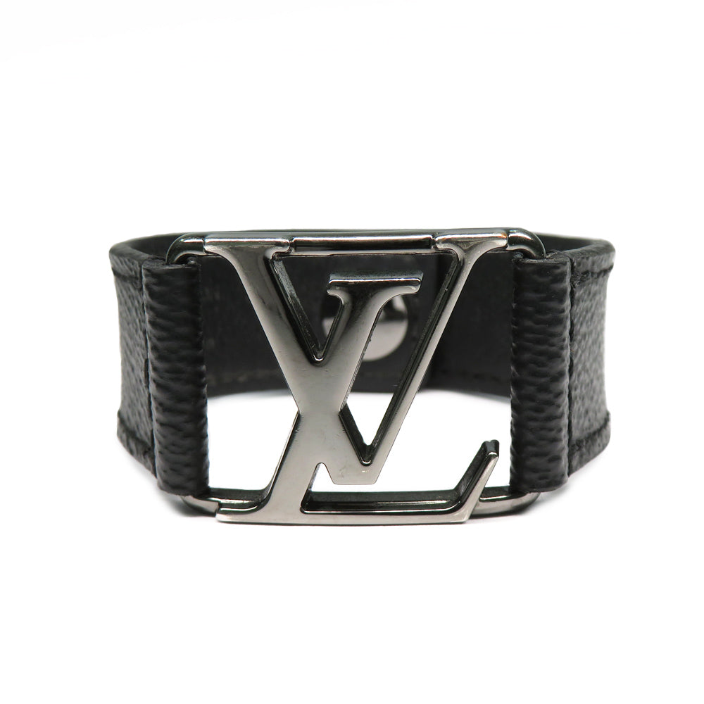 Louis Vuitton Hockenheim M6295E Monogram Eclipse Bracelet Size 19 Silver  Accessoires Small