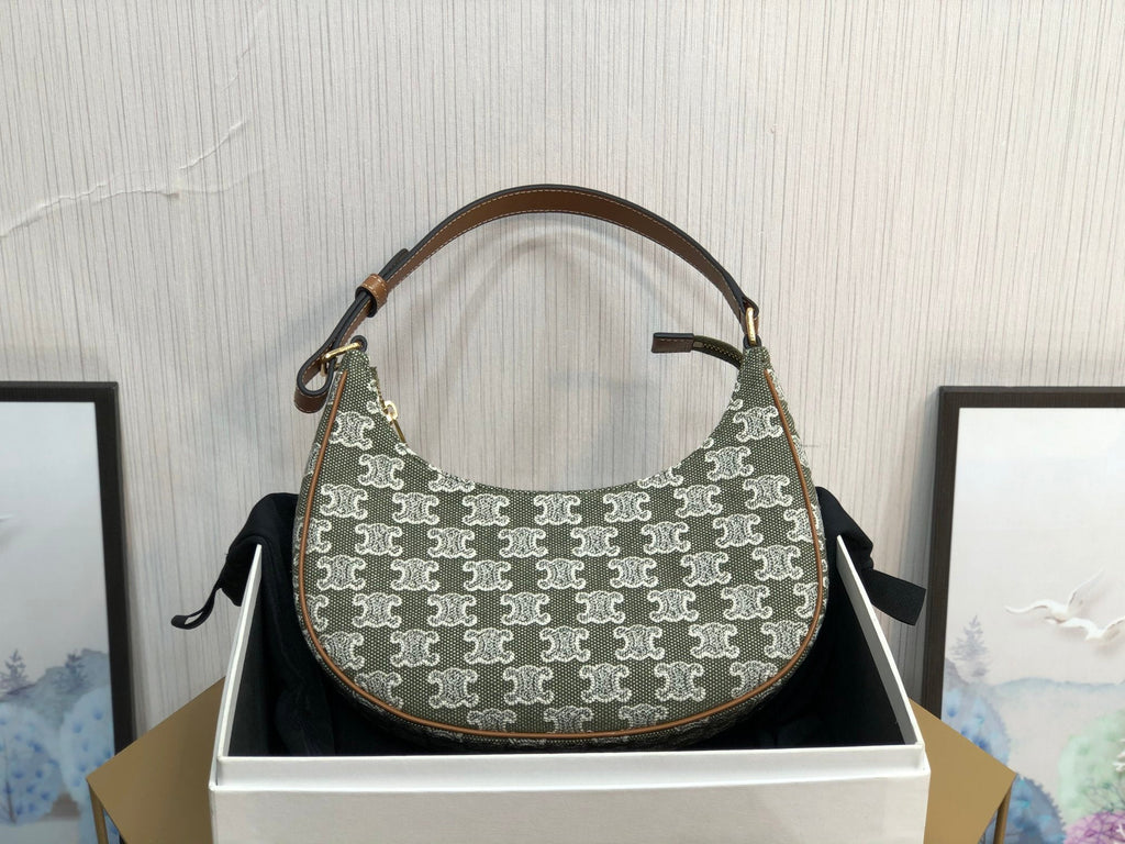 GLAMI Ava Bag In Triomphe Canvas Green For Women 9in/23cm