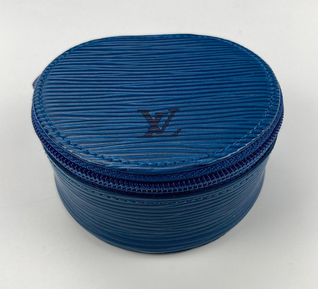 Louis Vuitton Blue Epi Lussac Tote Pochette Wallet And Jewelry Pouch