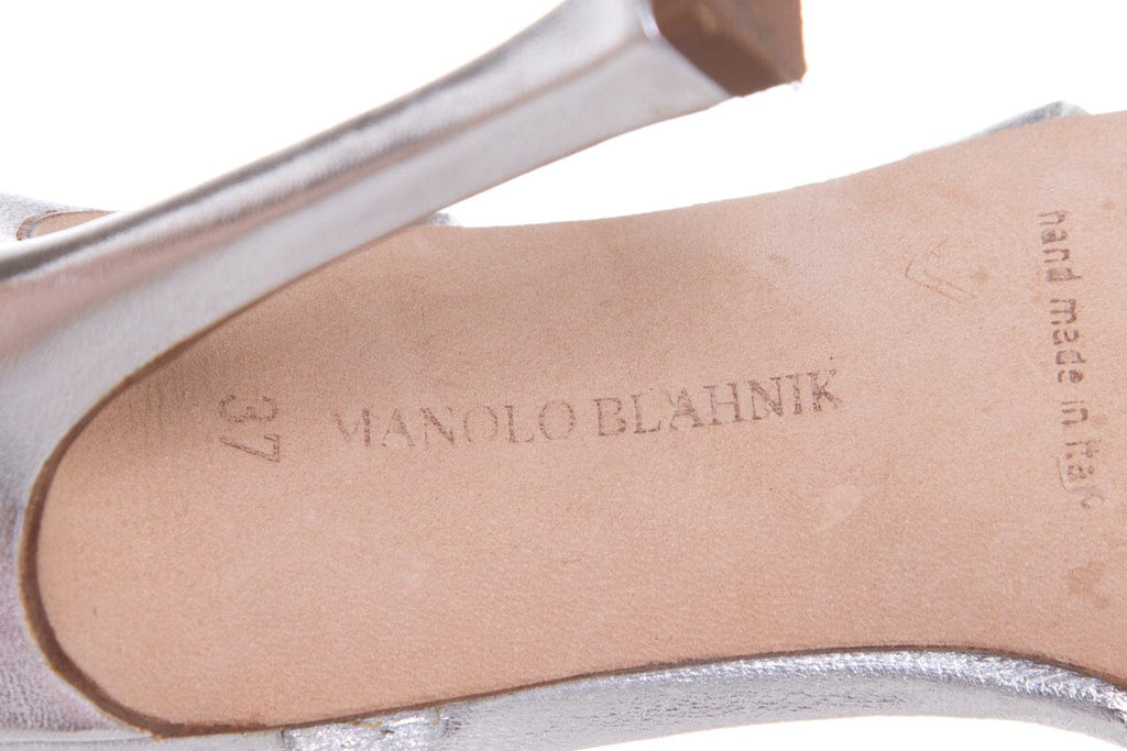 Manolo Blahnik Silver Embellished Heels SZ 37