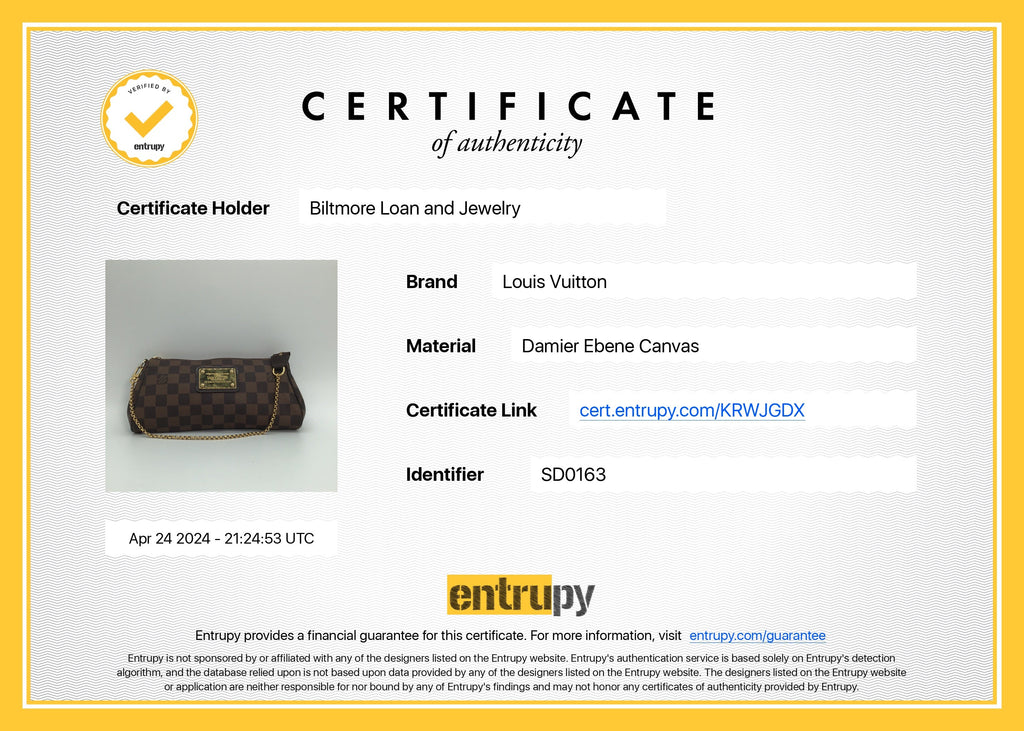 Louis Vuitton Damier Ebene Canvas Eva Clutch