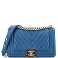 CHANEL Boy Flap Bag Chevron Lambskin Old Medium