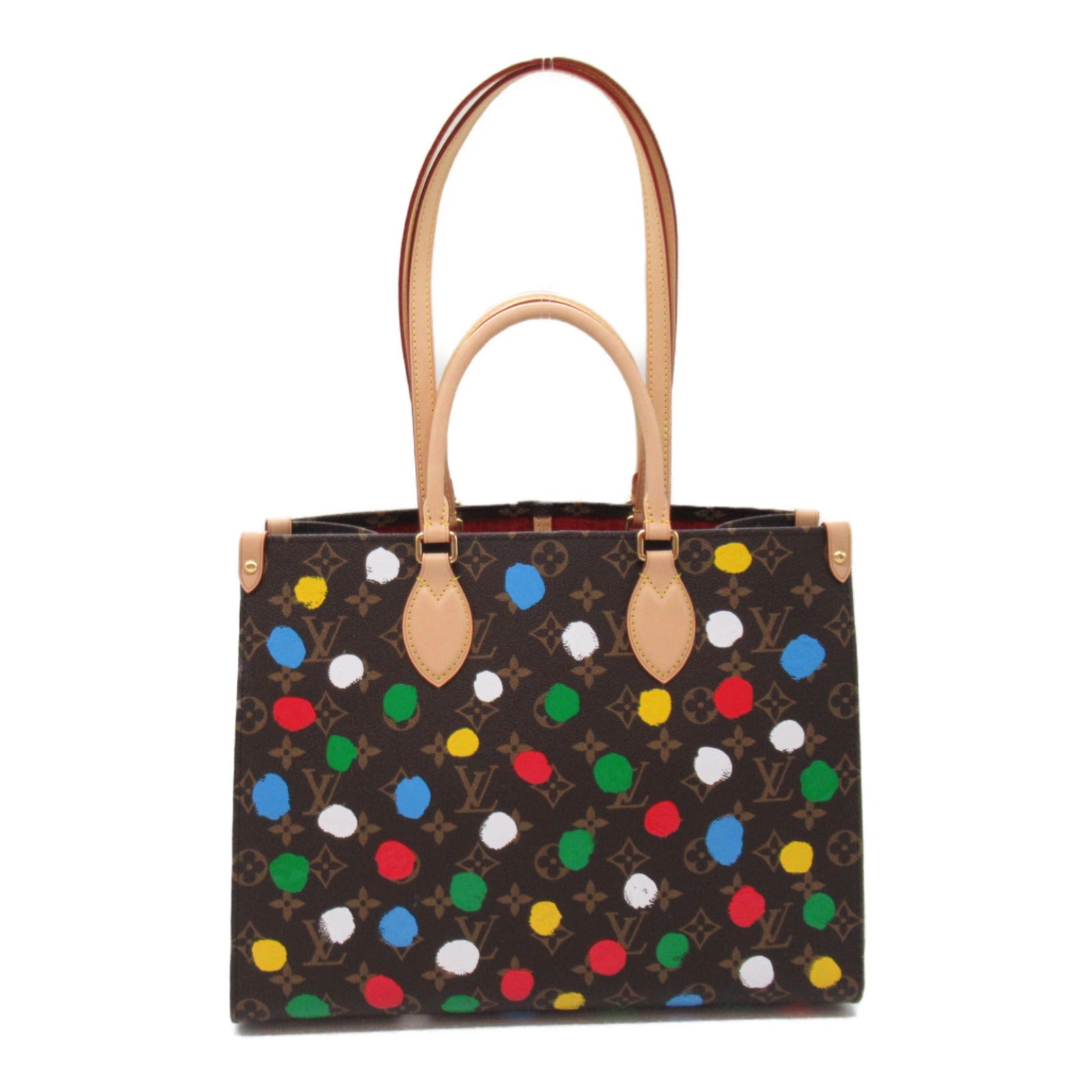Louis Vuitton LV  YK On The Go MM Tote Bag PVC Coated Canvas Monogram Painted  Brown M46379