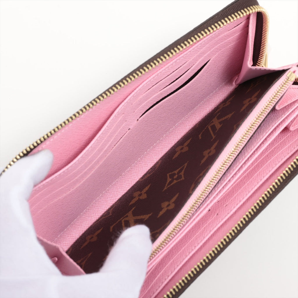 Louis Vuitton Monogram  Wallet M82614 Brown x Pink Round Zip Wallet