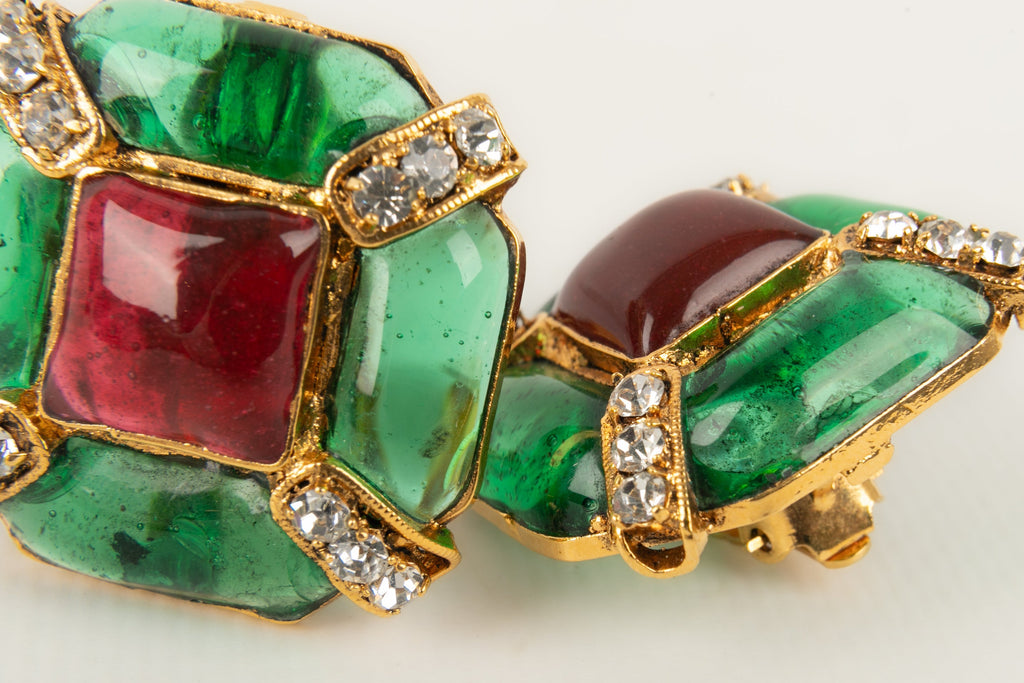 Boucles d'oreilles en pÃƒÆ’Ã‚Â¢te de verre Chanel