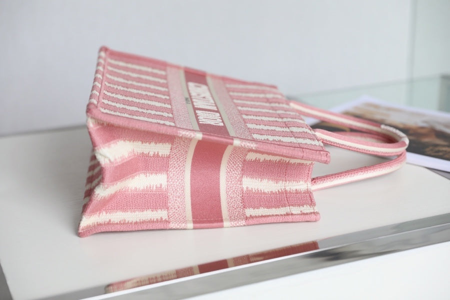 GLAMI MeGLAMIum Book Tote  Pink D-Stripes Embroidery For Women 36cm/16.5in CD