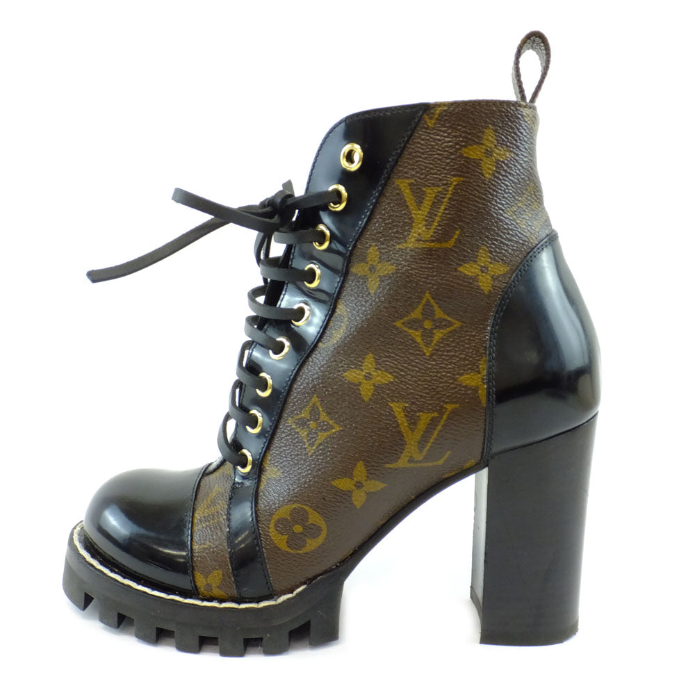 Louis Vuitton Short Boots 36 Size 22.5cm Equivalent Monogram Brown Black G  Side Faces  Shoes