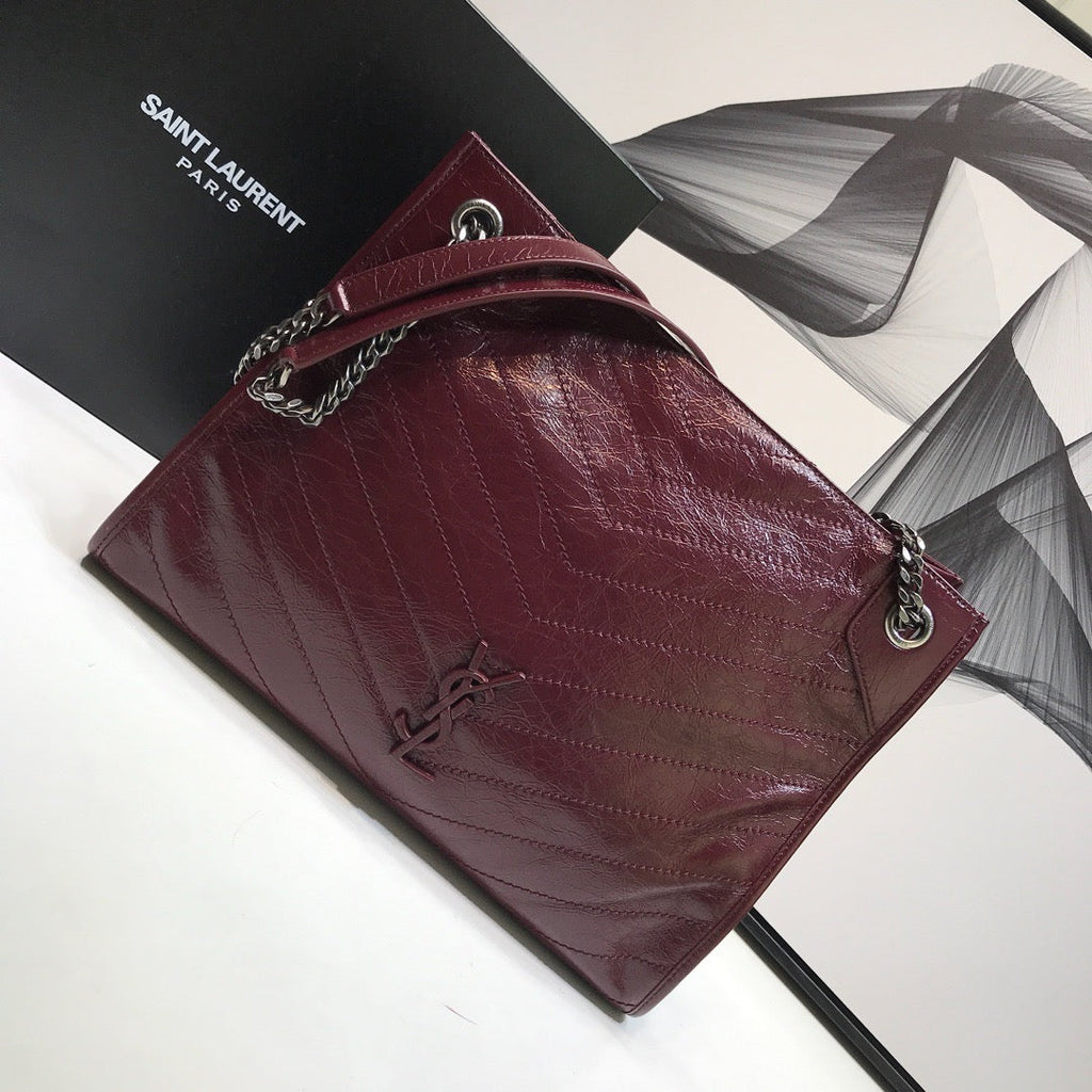 GLAMI Niki MeGLAMIum Shopping Bag Burgundy For Women 12.6in/32cm YSLÃ‚Â 