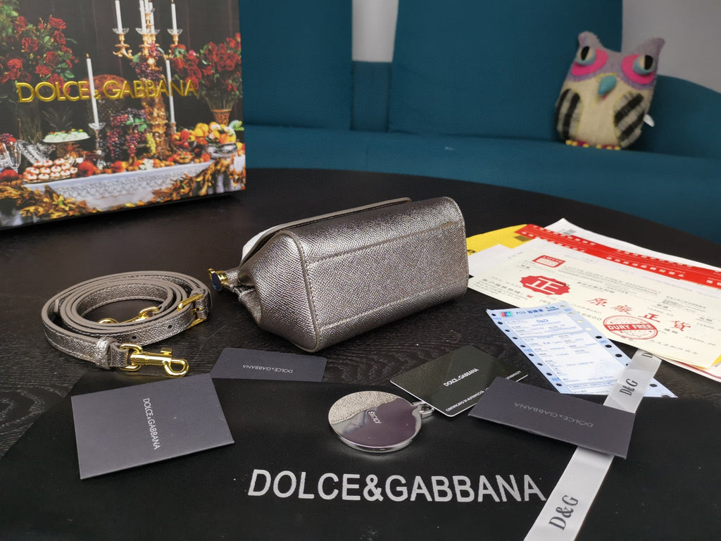 GLAMI Small Sicily Bag In Dauphine Silver For Women 7.5in/19cm GLAMI
