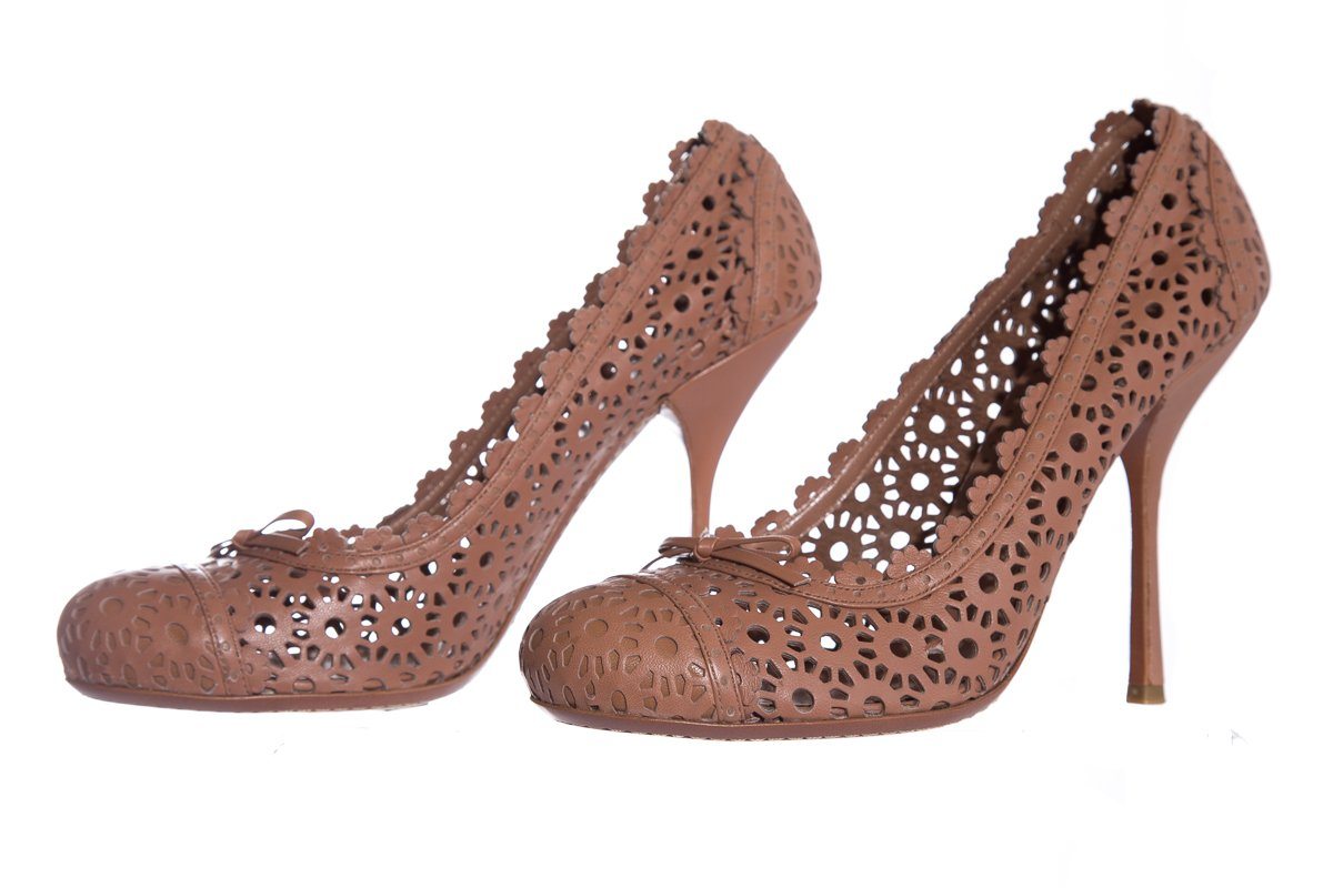 AlaÃƒÆ’Ã‚Â¯a Mauve Lace Cut-Out Round-Toe Pumps SZ 40.5