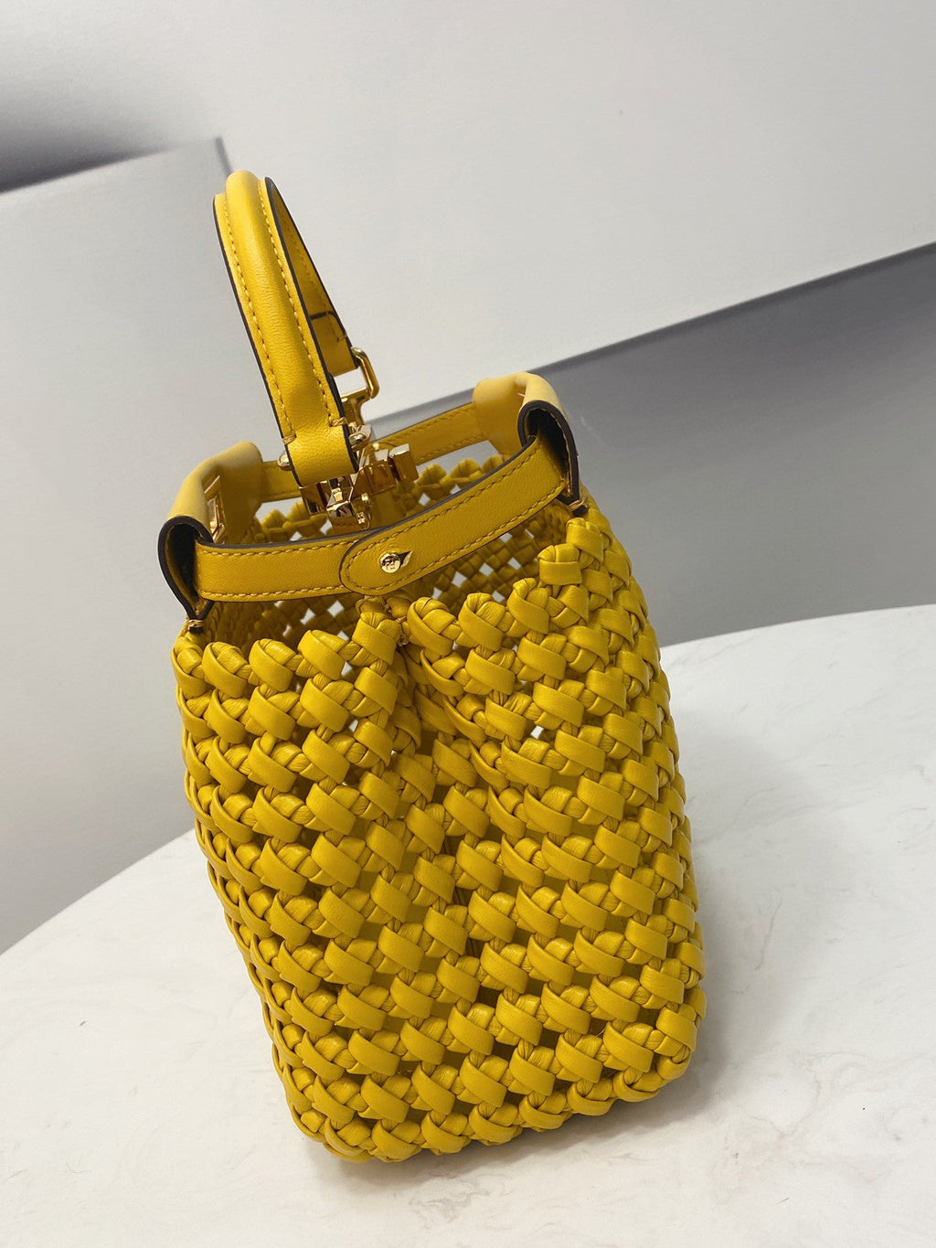 FI GlamI Mini Yellow Braided Bag For Woman 18cm/7in