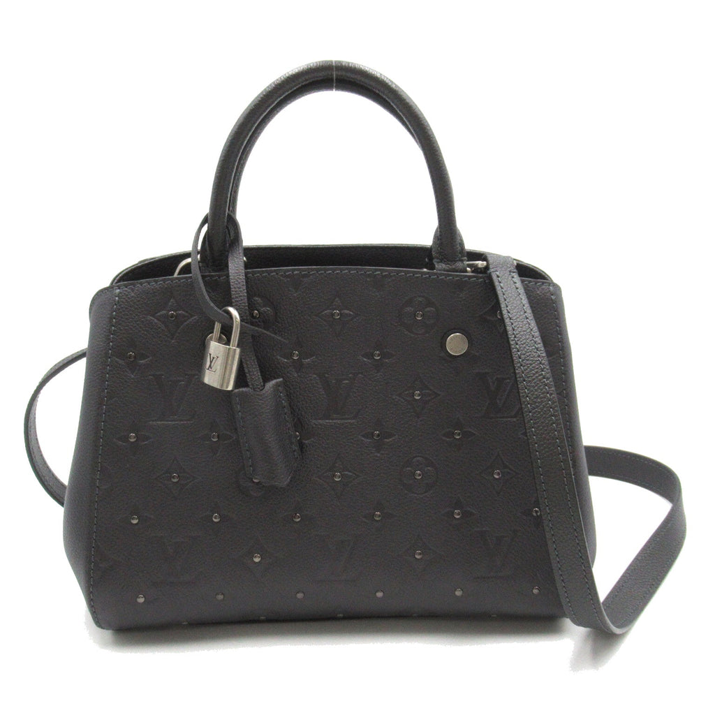 Louis Vuitton Montaigne BB 2w Shoulder Bag Leather Monogram Emplant  Grey Platinum M50665