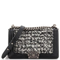 CHANEL Boy Flap Bag Braided Tweed Old Medium