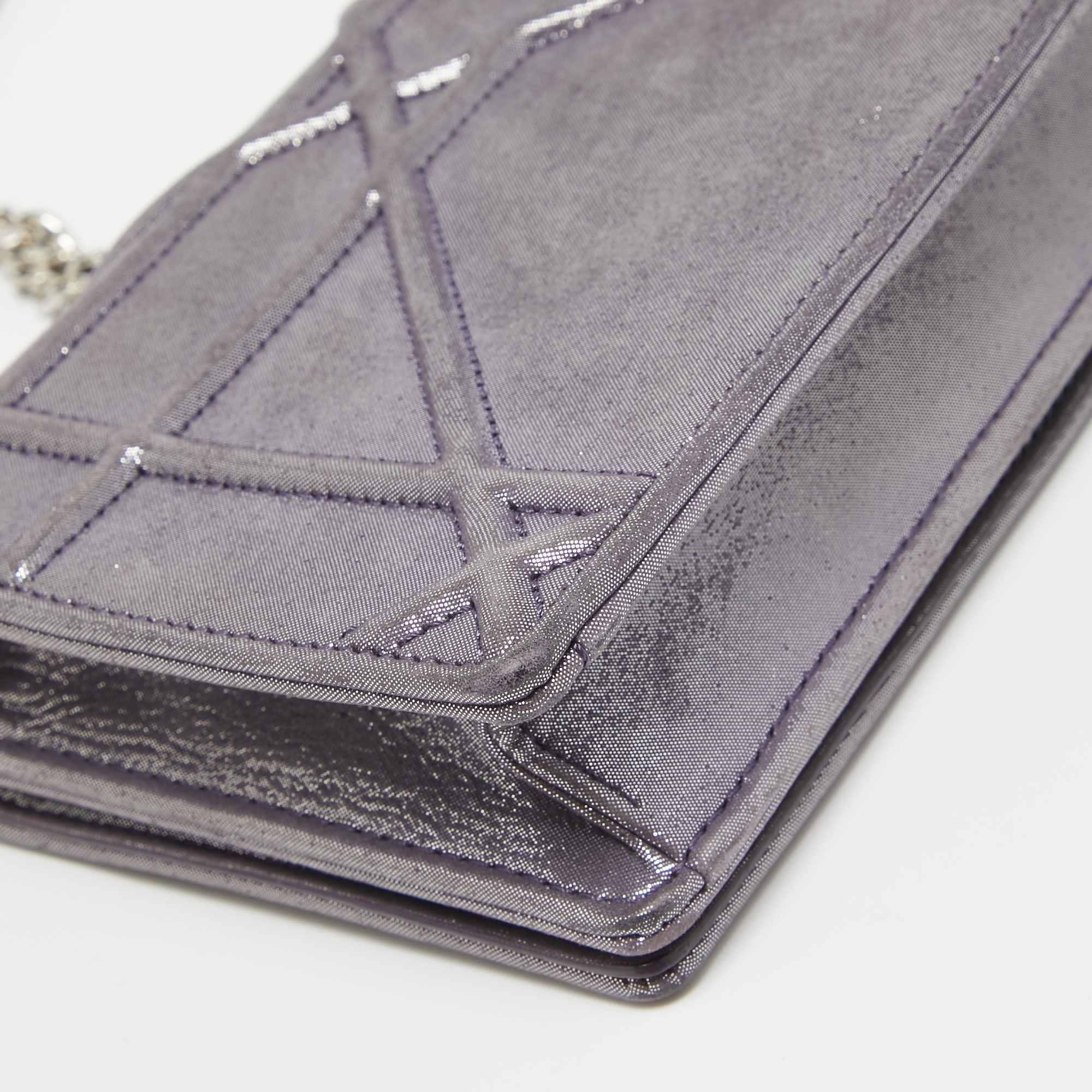 Dior Iridescent Leather Diorama Wallet On Chain