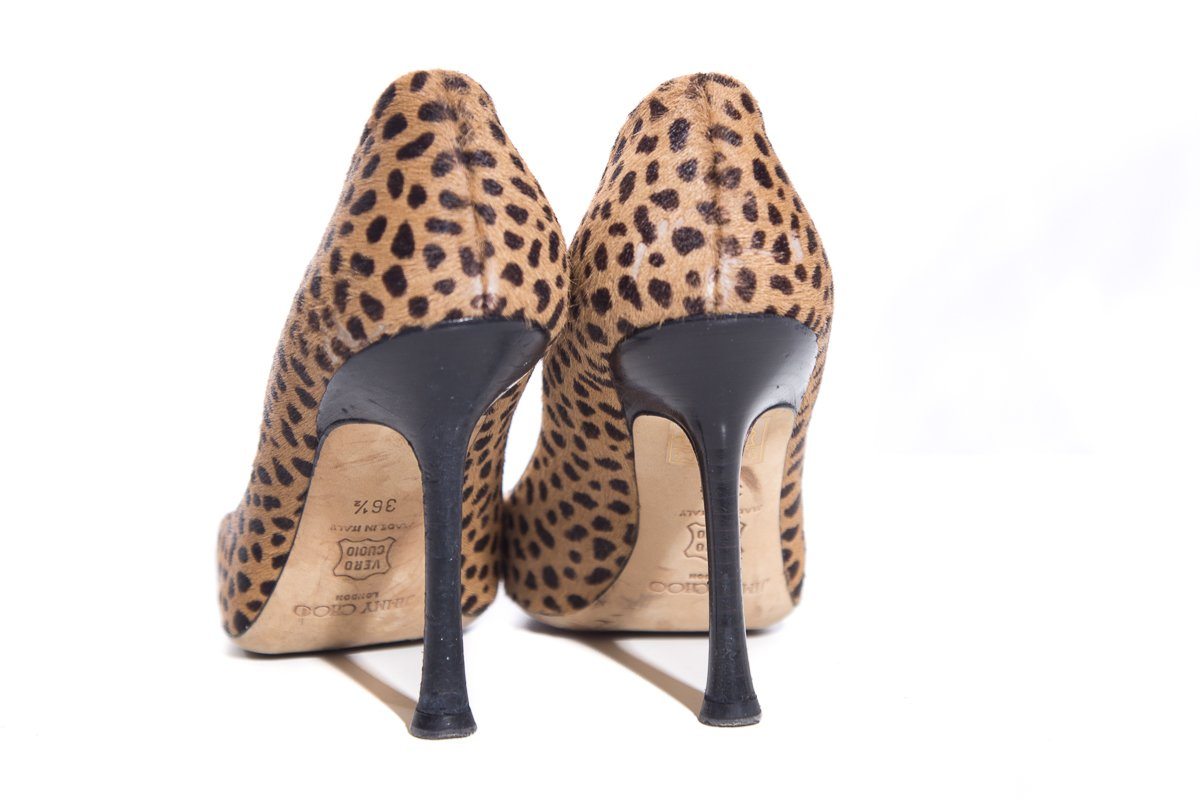 Jimmy Choo Animal Print Pony Hair Heels SZ 36.5
