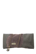 Jimmy Choo Green & Grey Zipper Clutch