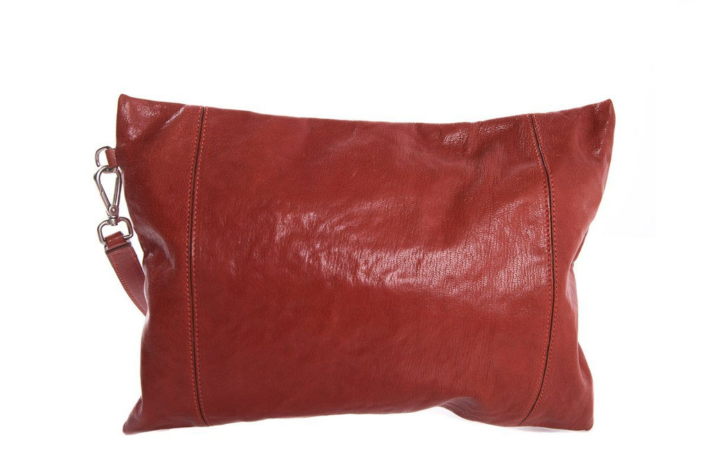Brunello Cucinelli Brick Red Patent Leather Clutch