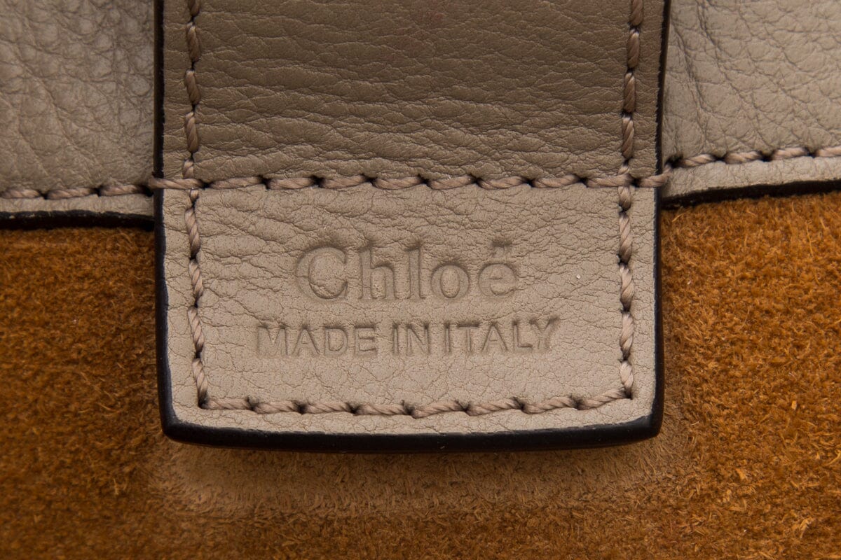 Chloe Beige & Brown Leather & Suede Milo Tote