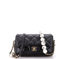 CHANEL My Precious Pearls Chain Flap Bag Quilted Lambskin Small