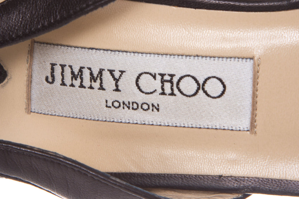 Jimmy Choo Black Peep Toe Heels SZ 40