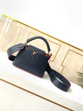 LV Capucines Mini Taurillon Navy Blue For Women,  Shoulder And Crossbody Bags 8.3in/21cm LV