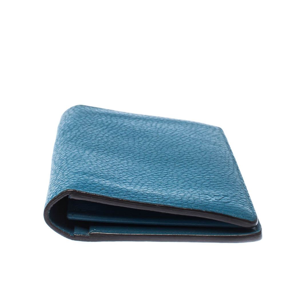 Louis Vuitton Blue Taurillon Leather Brazza Wallet..