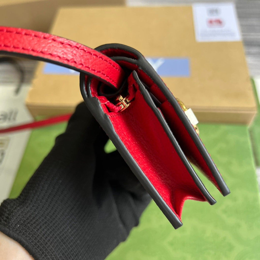 gg x Adidas Card Case With Horsebit Red For Women, Women’s Bags 4.2in/11cm gg‎