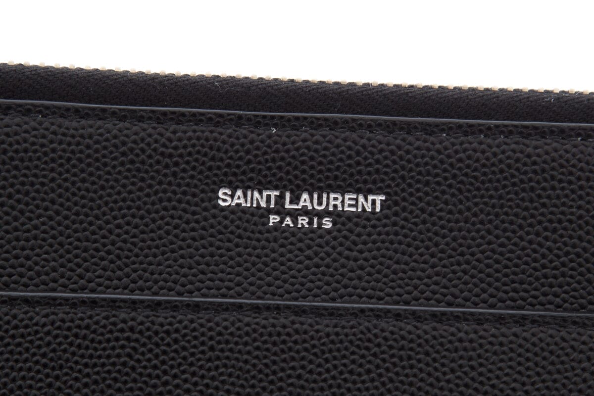 Saint Laurent Black Leather Clutch/Tablet Sleeve