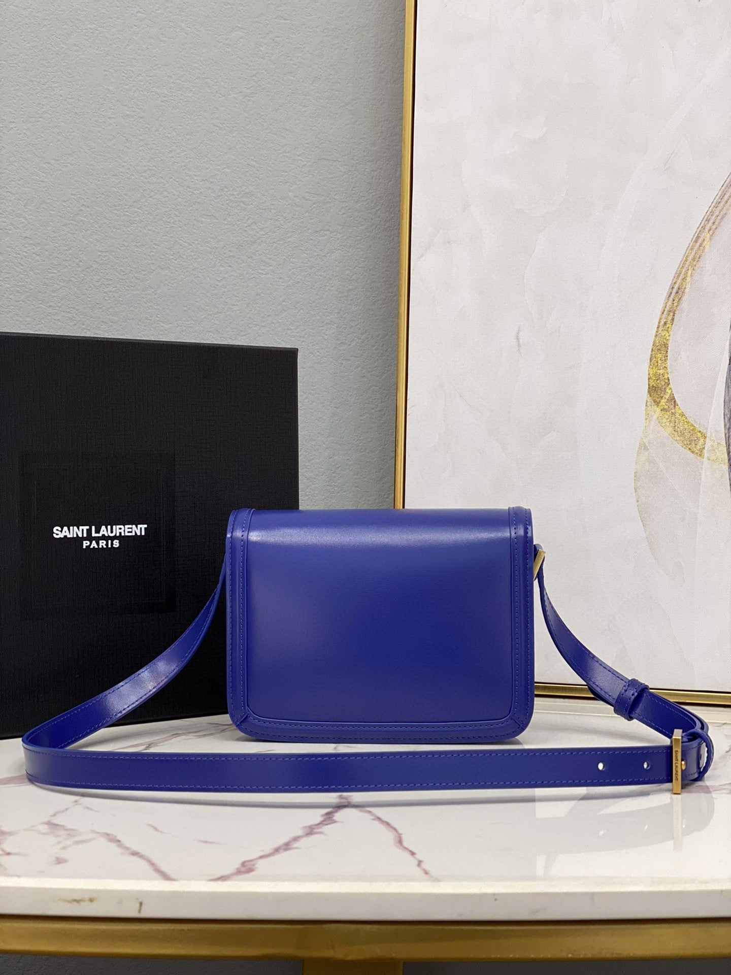 GLAMI Solferino Small Satchel In Box Navy Blue For Women Ã‚Â 7.4in/19cm YSLÃ‚Â 