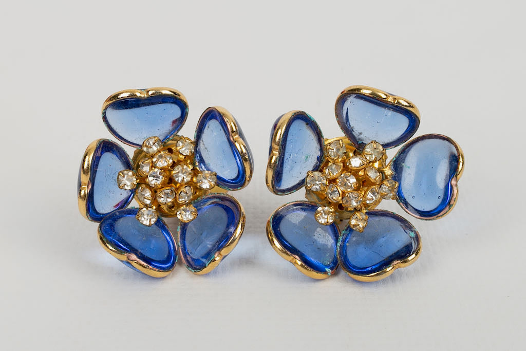 Boucles d'oreilles en pÃƒÆ’Ã‚Â¢te de verre Gripoix
