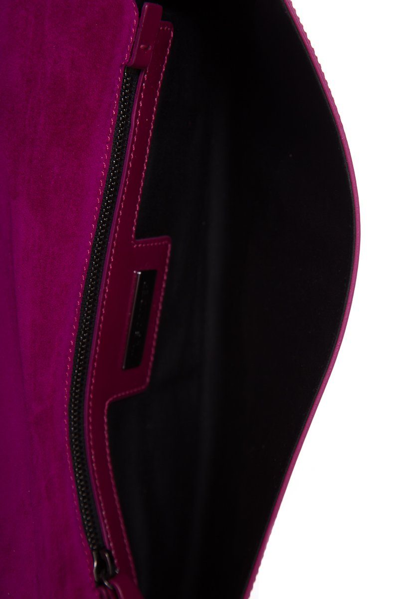 Jil Sander Magenta Patent Leather Clutch