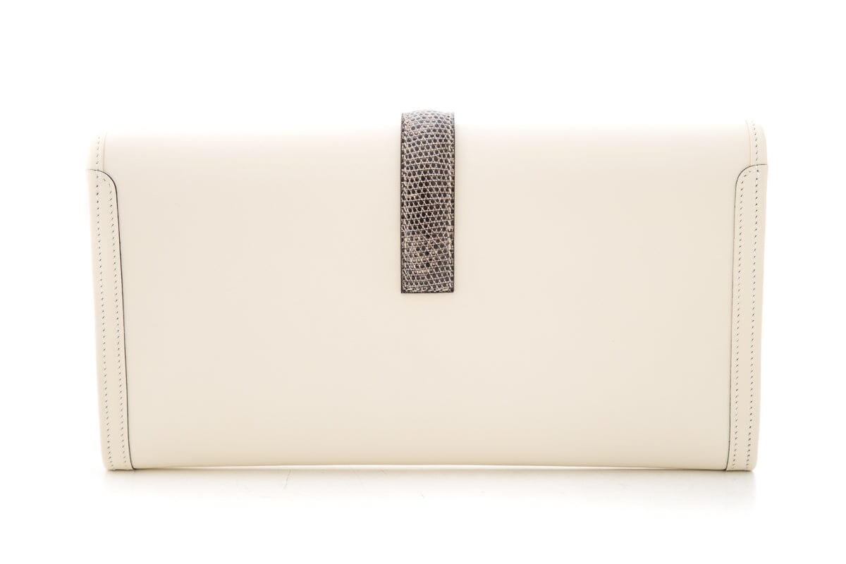 HermÃƒÆ’Ã‚Â¨s Cream Jige Elan 29CM Lizard Ombre Clutch