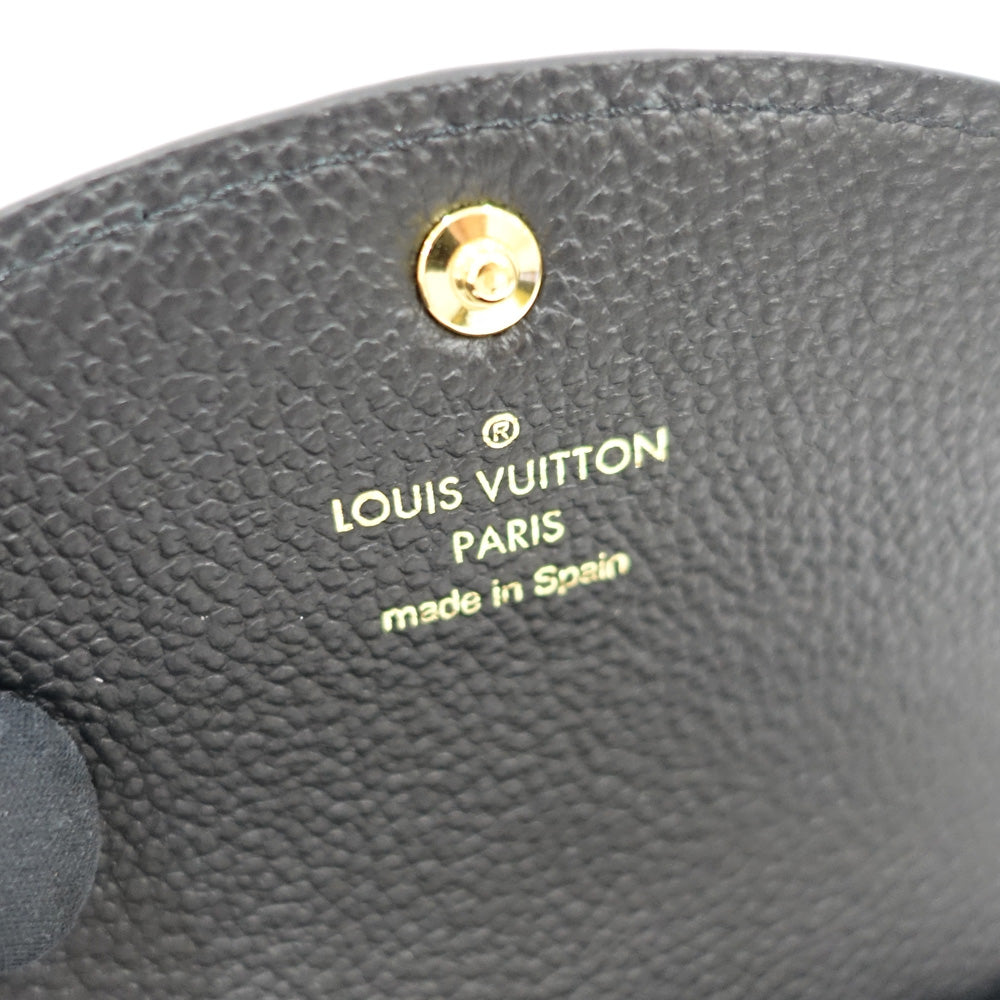 Louis Vuitton Monogram Emplant Portemone Rosary M81455 Leather Noir Black Double Fold Wallet Wallet Small