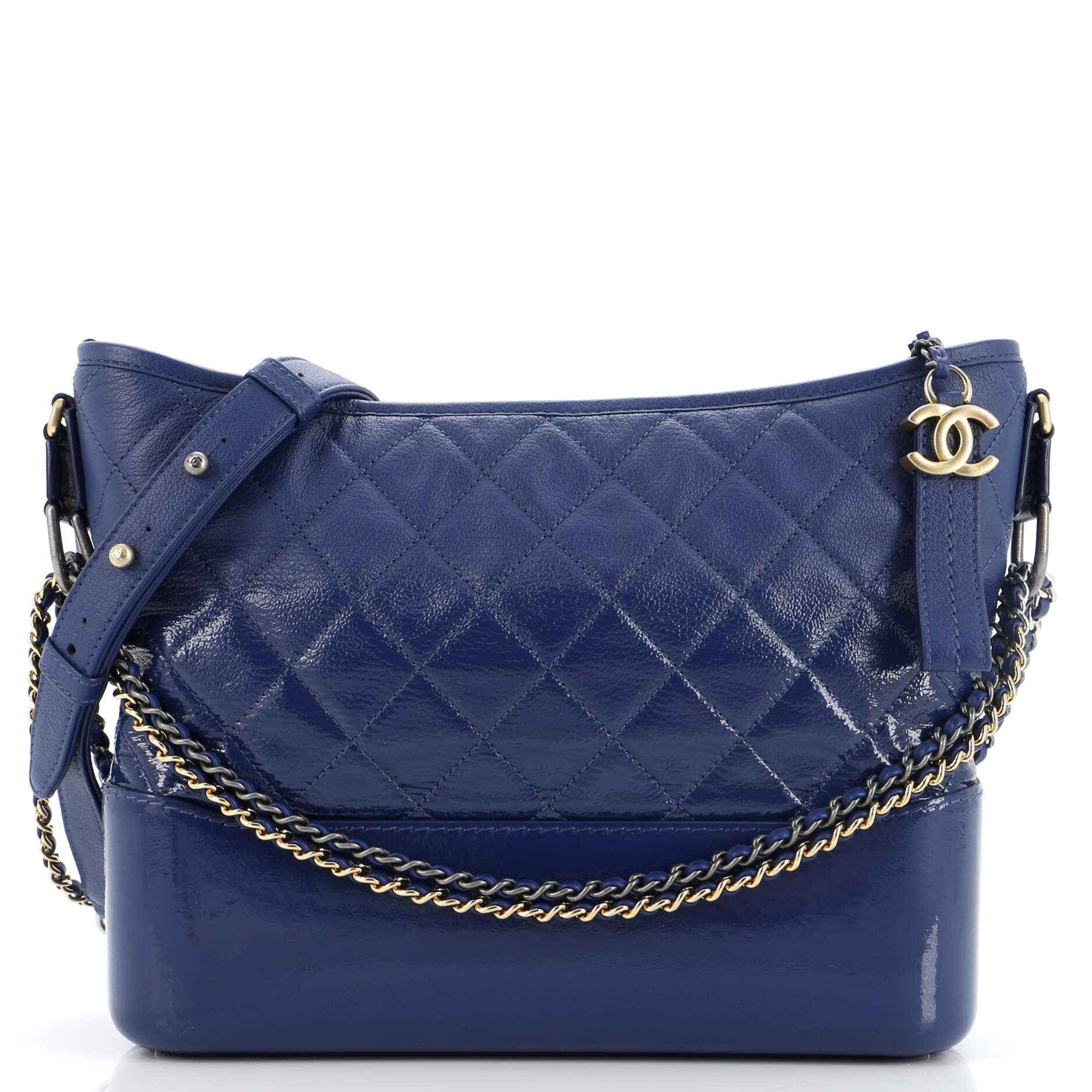 CHANEL Gabrielle Hobo Quilted Goatskin and Patent Medium