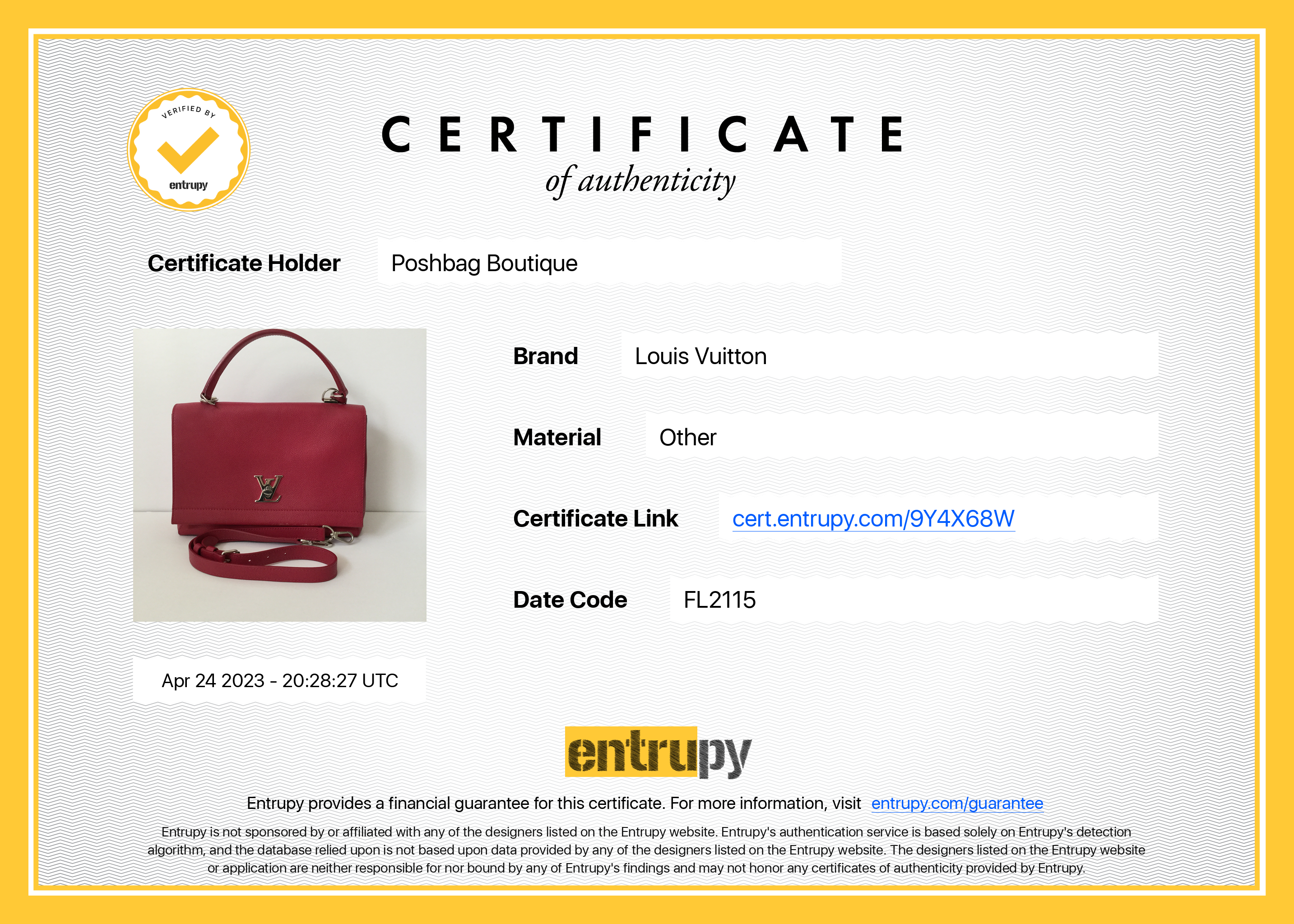 Louis Vuitto LockMe II Calfskin Leather Bag
