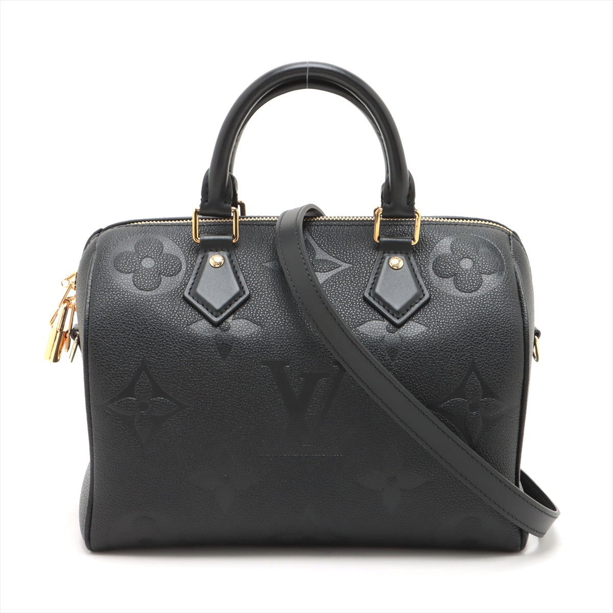 Louis Vuitton Noir Monogram Empreinte Leather Speedy Bandouliere 25 [Clearance Sale]