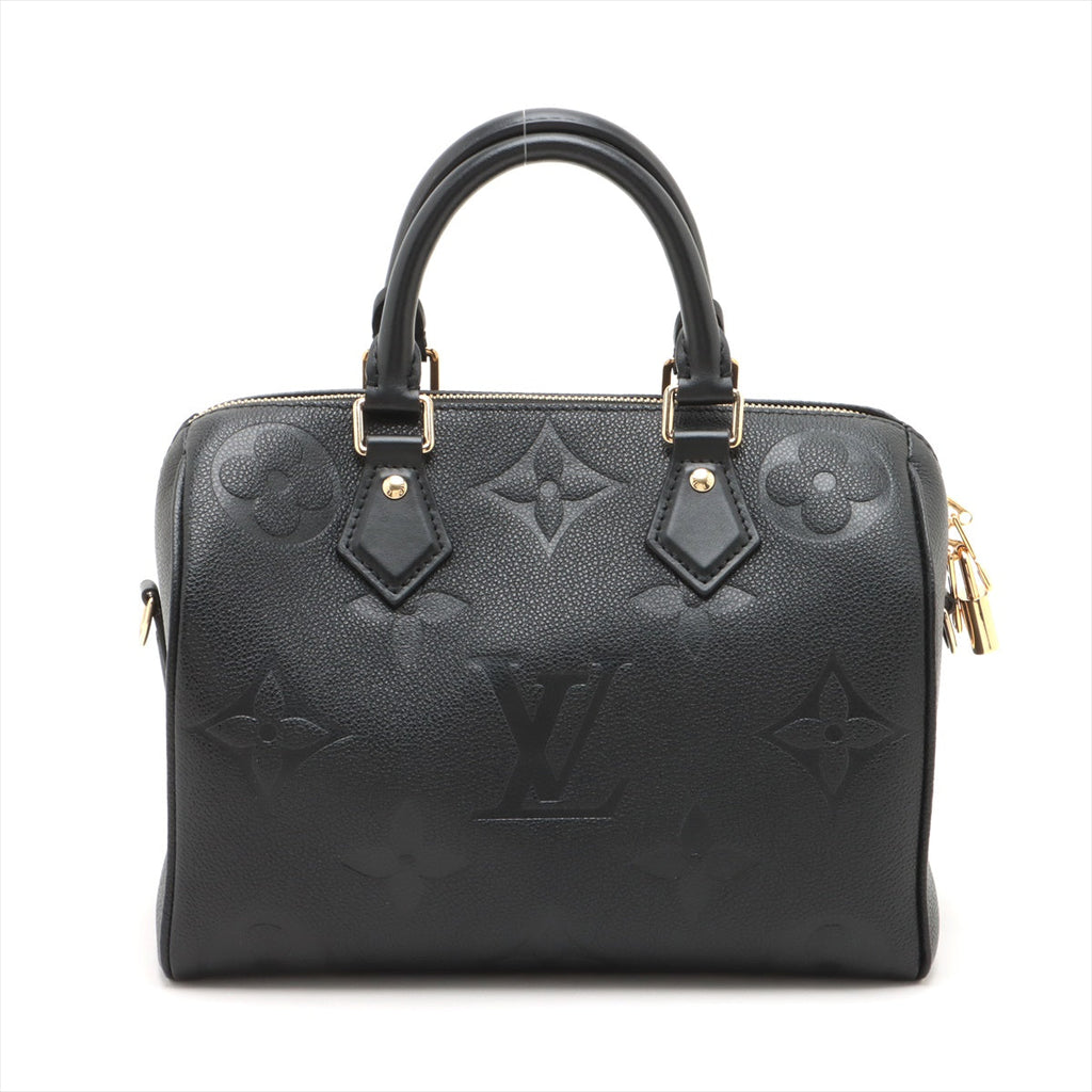Louis Vuitton Noir Monogram Empreinte Leather Speedy Bandouliere 25 [Clearance Sale]