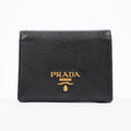 Prada Compact Wallet Black Saffiano Leather