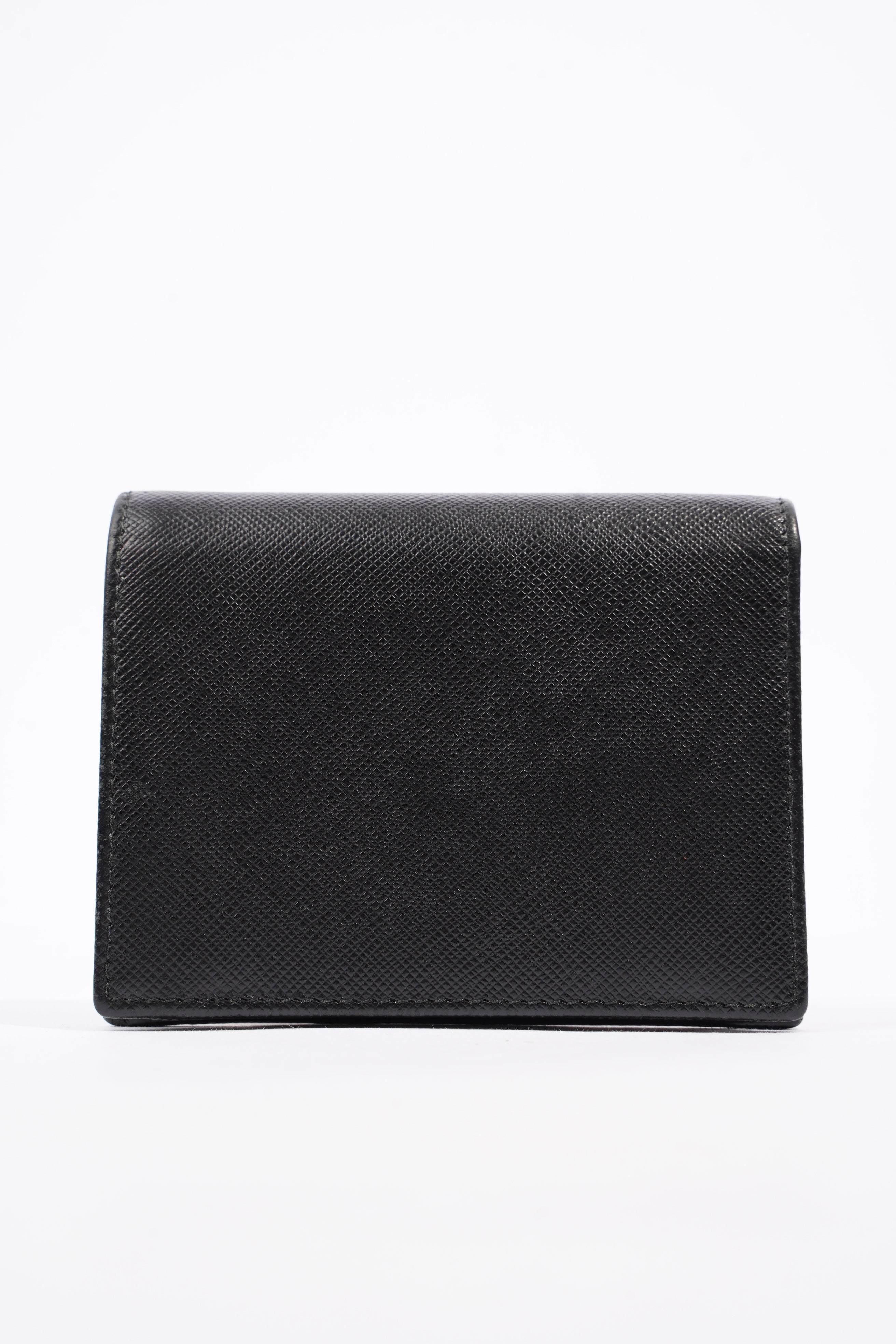 Prada Compact Wallet Black Saffiano Leather