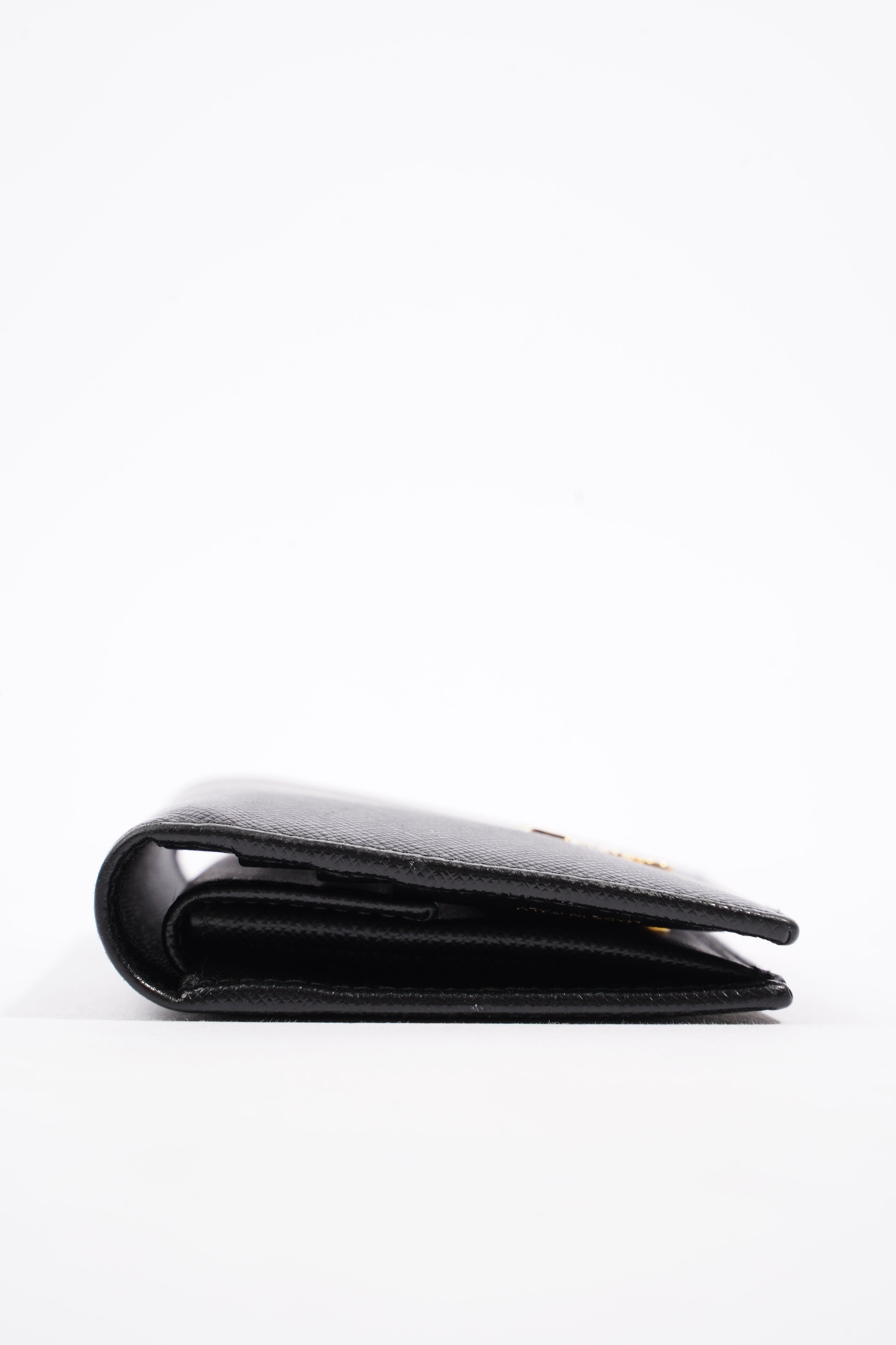 Prada Compact Wallet Black Saffiano Leather