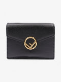 F is Fendi Envelope Wallet Black Leather